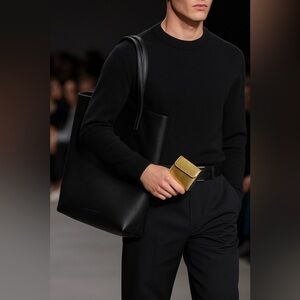 Alexander Wang Gold Metallic Leather Bifold Wallet  OS Crinkled Finish men